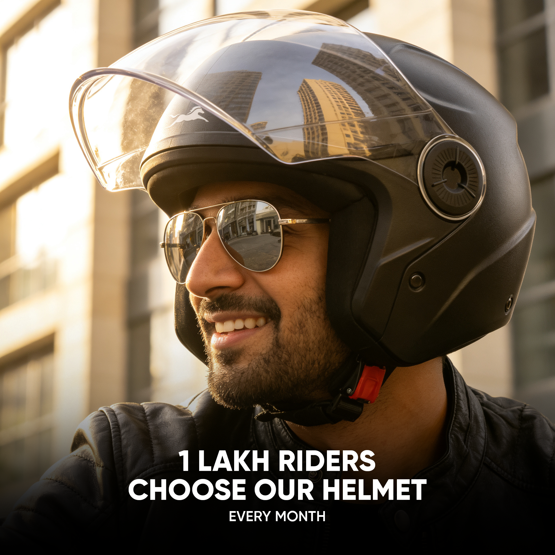 TVS Ace ISI Certified Open Face Matte Finish Helmet with Full Coverage Visor for Men and Women | Available in Eight Colors